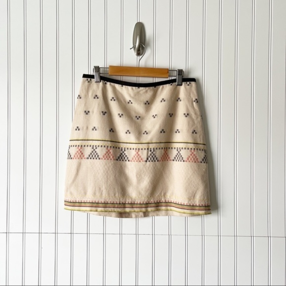 Madewell Size 0 Gamine Linen Aztec Mini Skirt